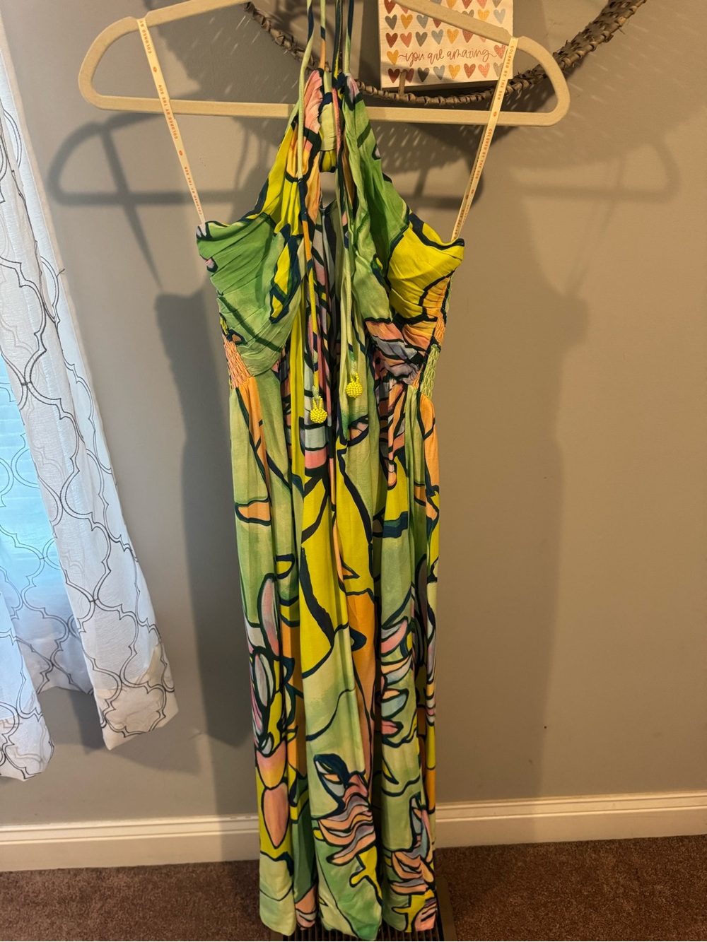 Farm Rio Tropical Floral Halter Maxi Dress - Size M - Picture 4 of 8